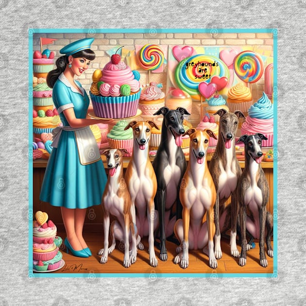 Six Greyhounds, a Cupcake Bakery, and a Retro Girl by Greyhounds Are Greyt